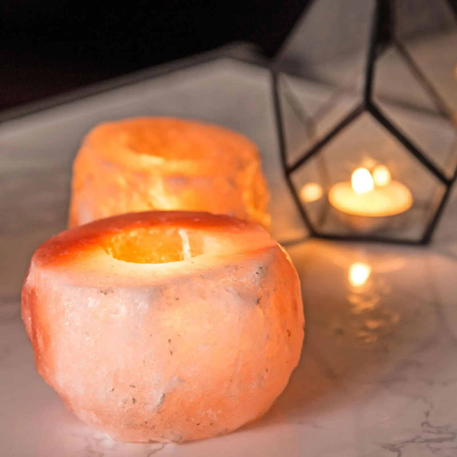 Handcrafted Tea Light Holder, Natural Crystal Candleholder to Your Decor