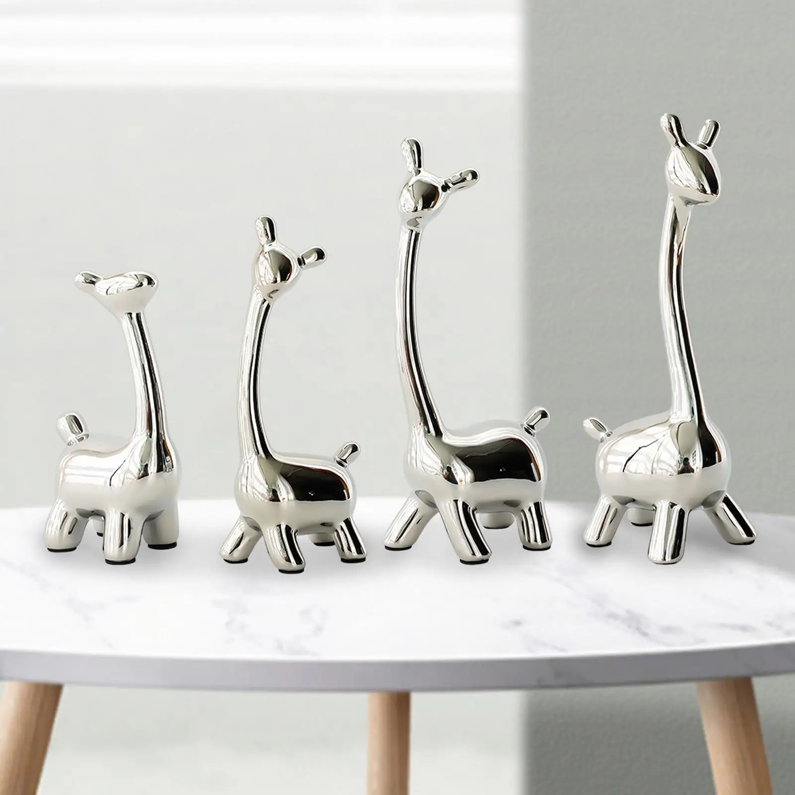 Modern Deer Figurine Ceramic Statue Ornament Nordic Sculpture Decorative for Home Office Table Centerpiece Decor Wedding Gift