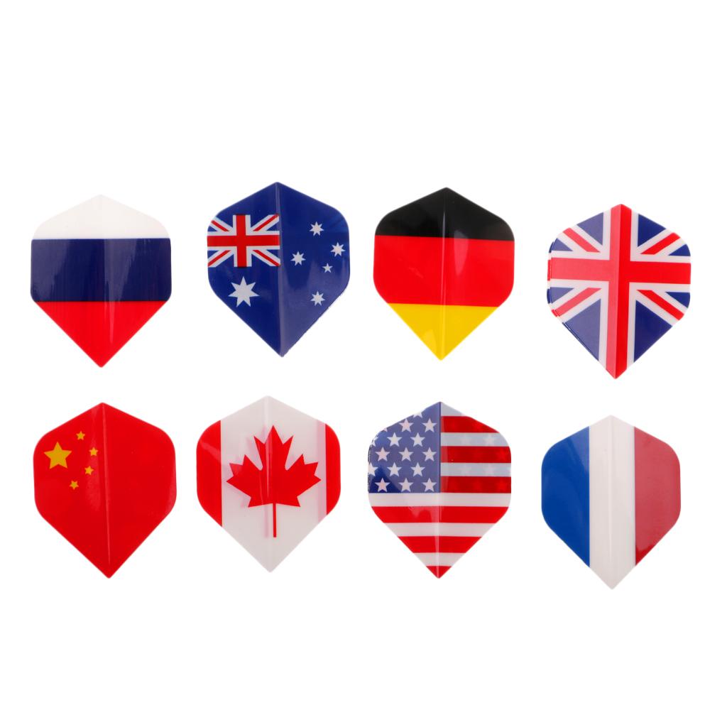 40 Pcs National Flag Pattern Design Darts Flights Standard Shape Premium Extra Strong Darts Replacement Games Accessories