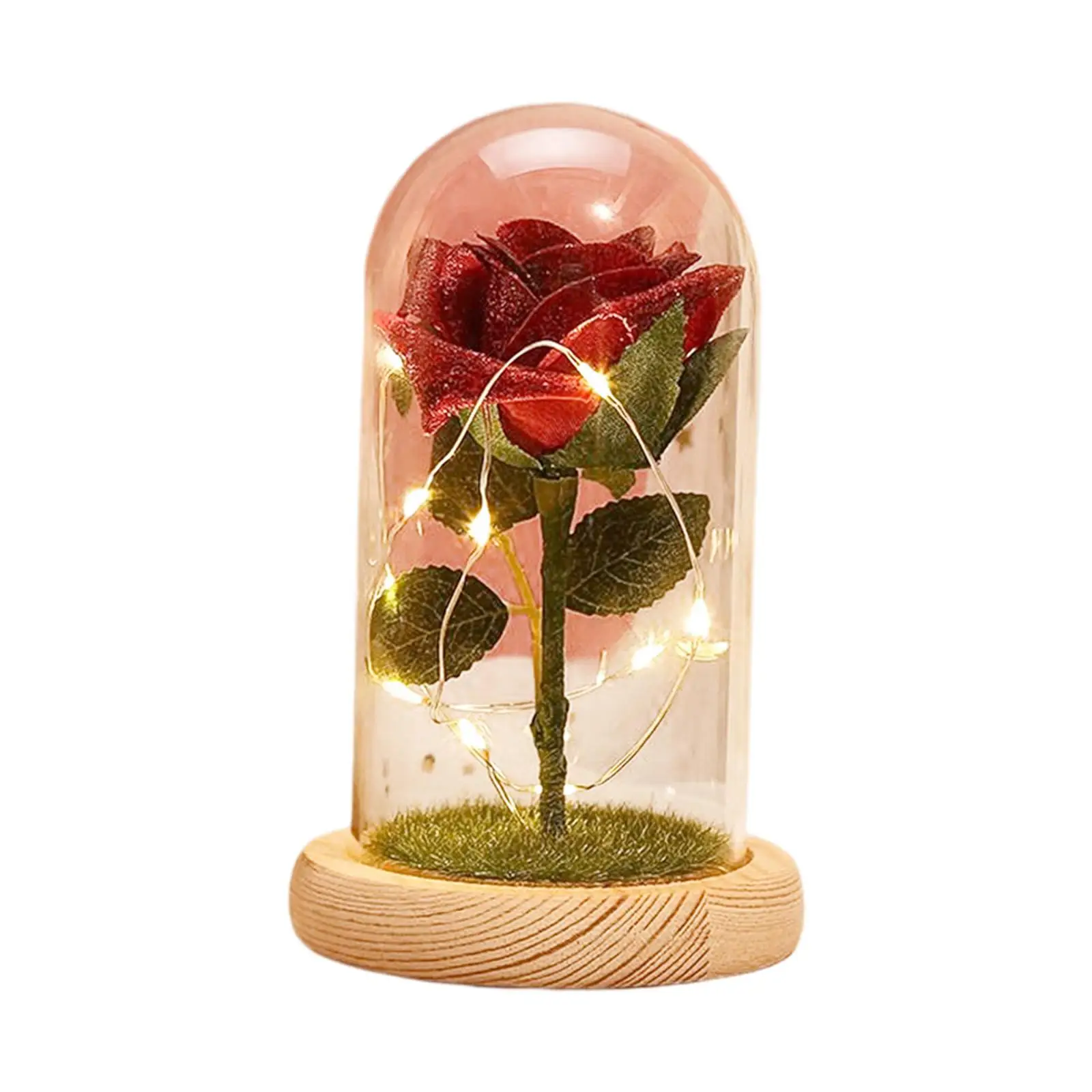 Unique Light up Rose Simulated Flowers W/ Light Artificial Flower Ornaments for Gift Girlfriend Home Decoration Women