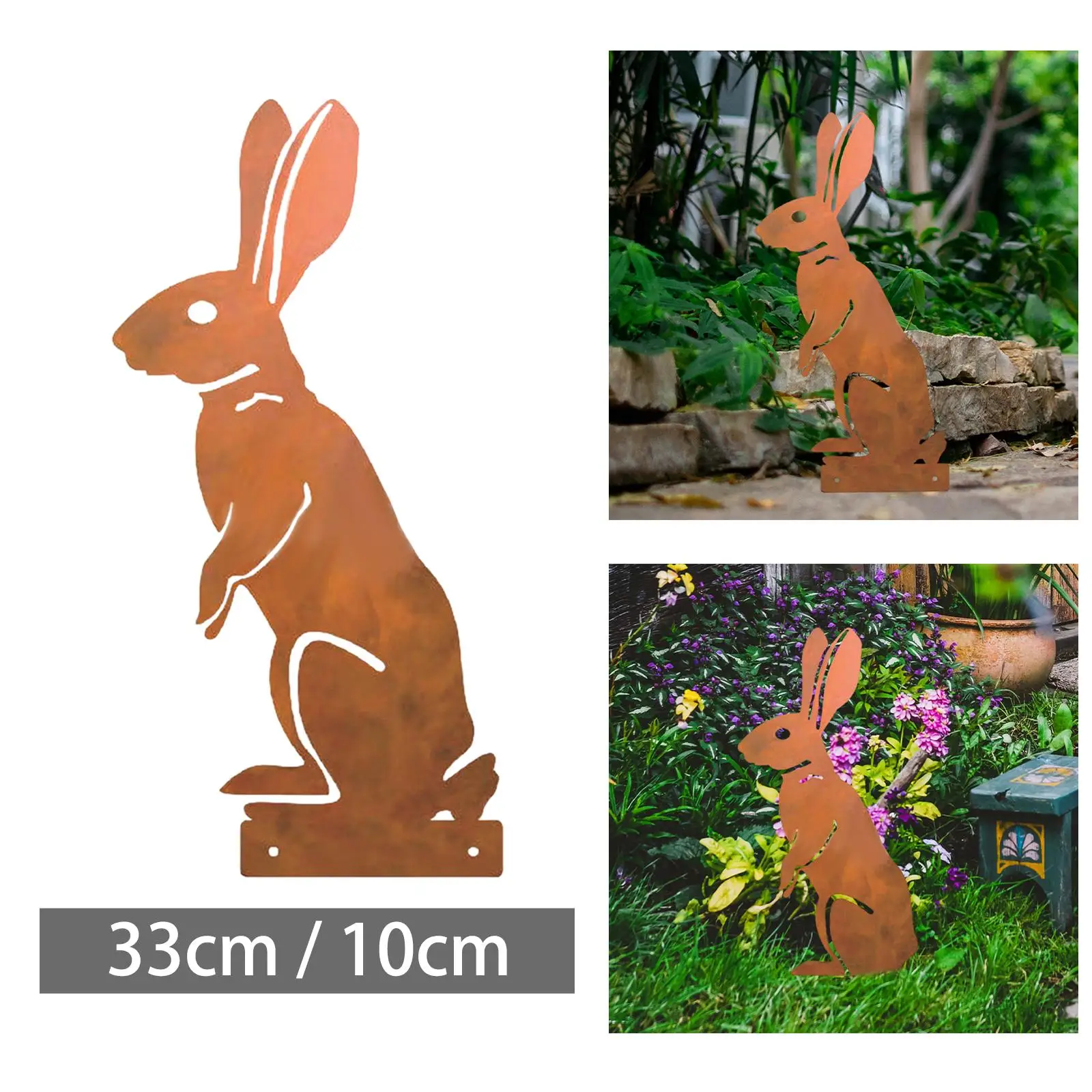 Exquisite Silhouette Statue Lawn Ground Arts Sculpture Decoration Landscaping Crafts Bunny Figurines for Lawn Patio Rustproof