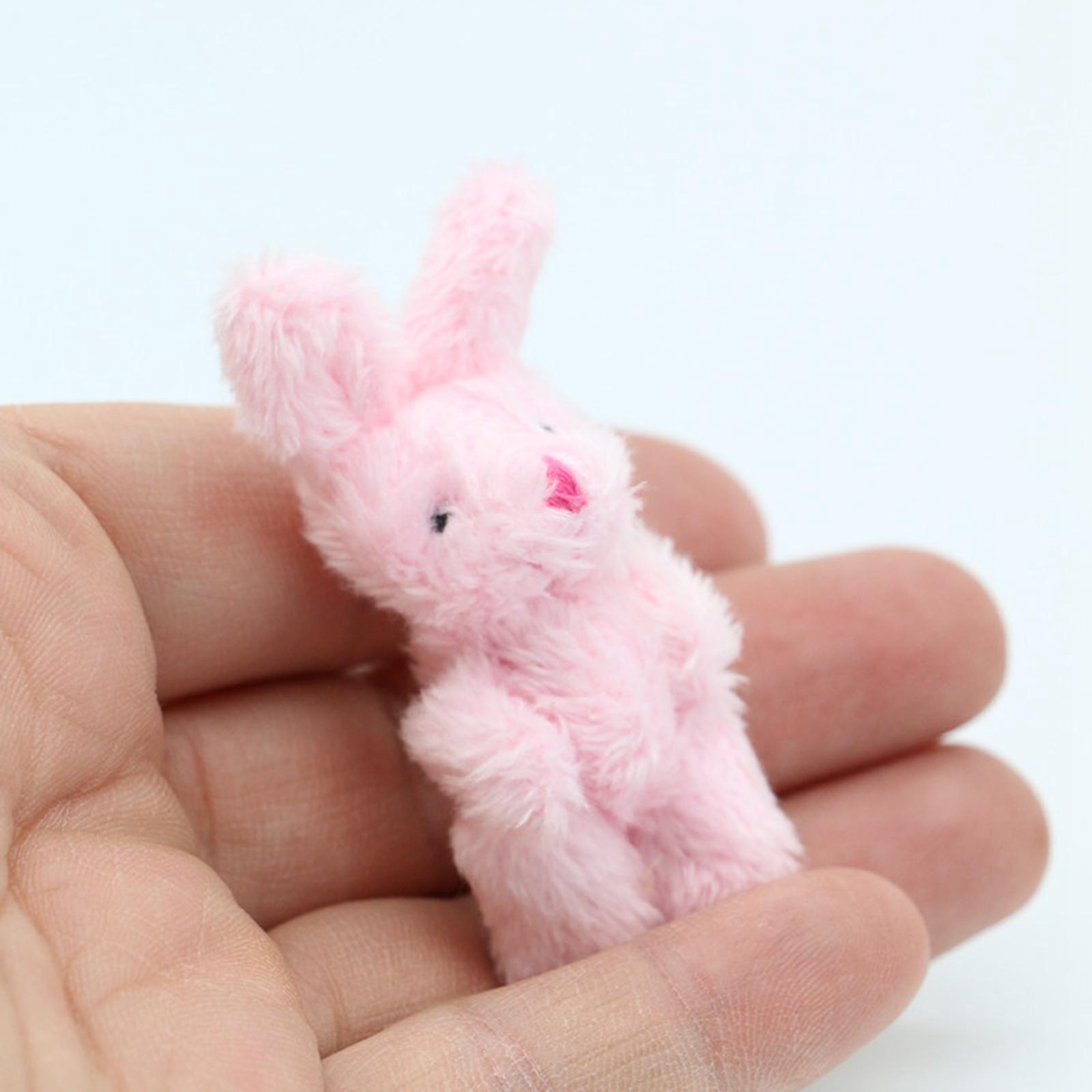 5x 1/12 Miniature Doll Toy Soft DIY Accessories Mini Adorable Photo Props DIY Scene Animal Model Toy Simulation Bear for Easter