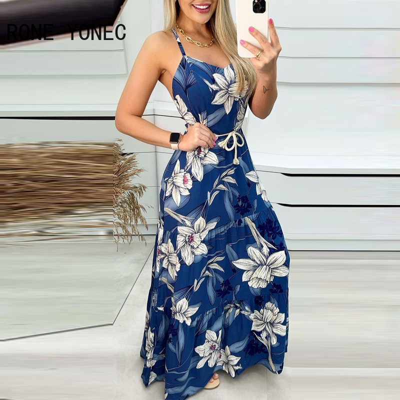 Vestido Maxi traseiro Criss Cross feminino, Bodycon