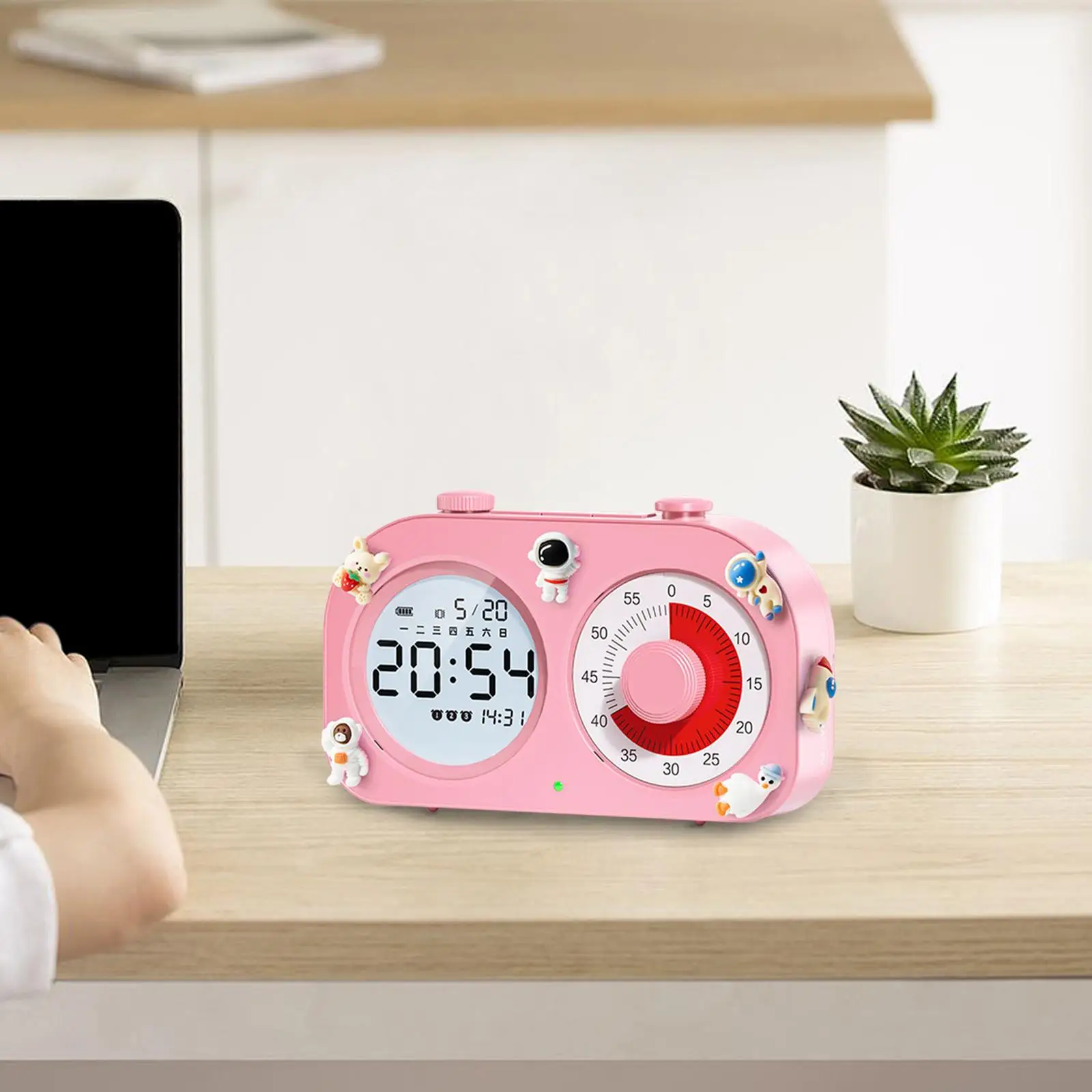 Clock Visual Timer Desk Clock Silent Study and Adults for Sports