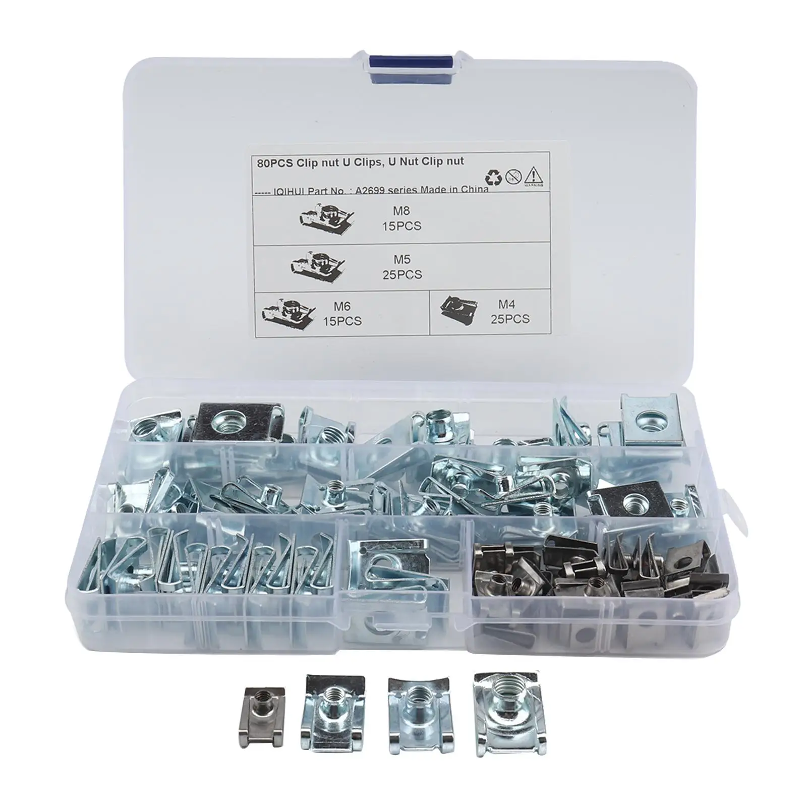 80 Pieces nut Clip Assortment Speed Fastener Universal for Motorcycle