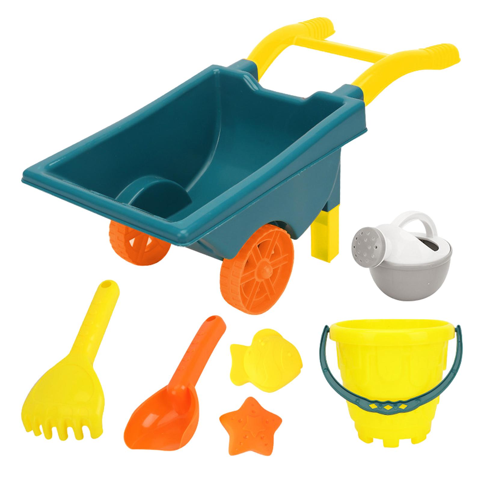 Sand Beach Toy Beach Game Toy Sandpit Toys Play Sand for Seaside Children Trolley YellowBucket