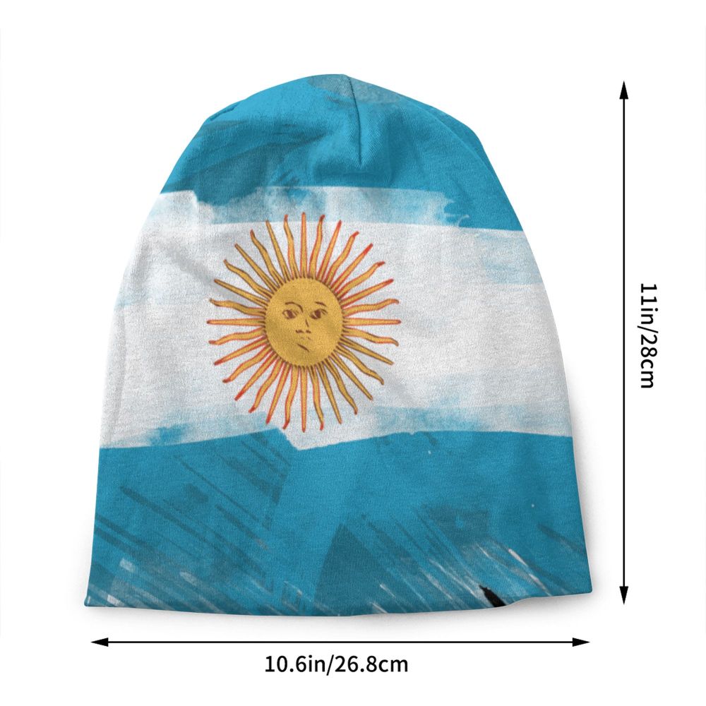 Benutzer definierte Flagge von Argentinien Schädel Mützen Mützen Männer Frauen Unisex Straße Winter warme Strick mütze Erwachsenen Motorhaube Hüte – Detail 38
