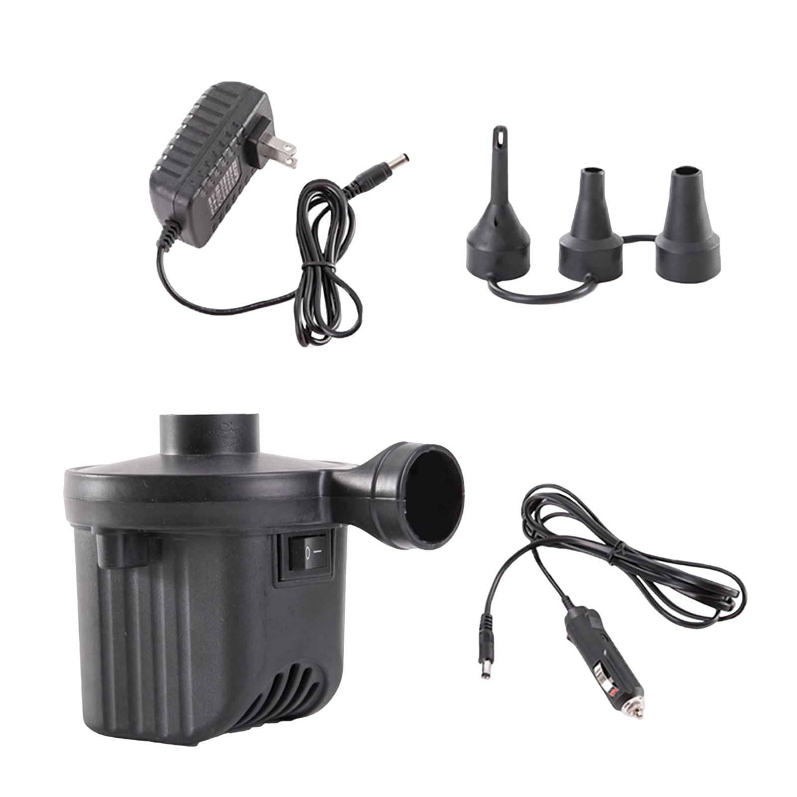 Portable Electric Air Pump with 3 Nozzles, Airbed Air Boat Deflatable Inflatable