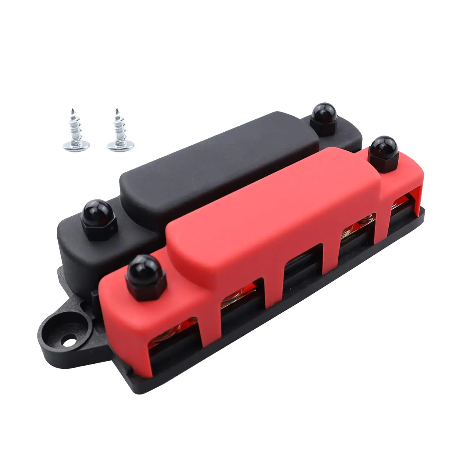 4 Way Power Distribution Bus Bar Terminal with Cover for Marine RV