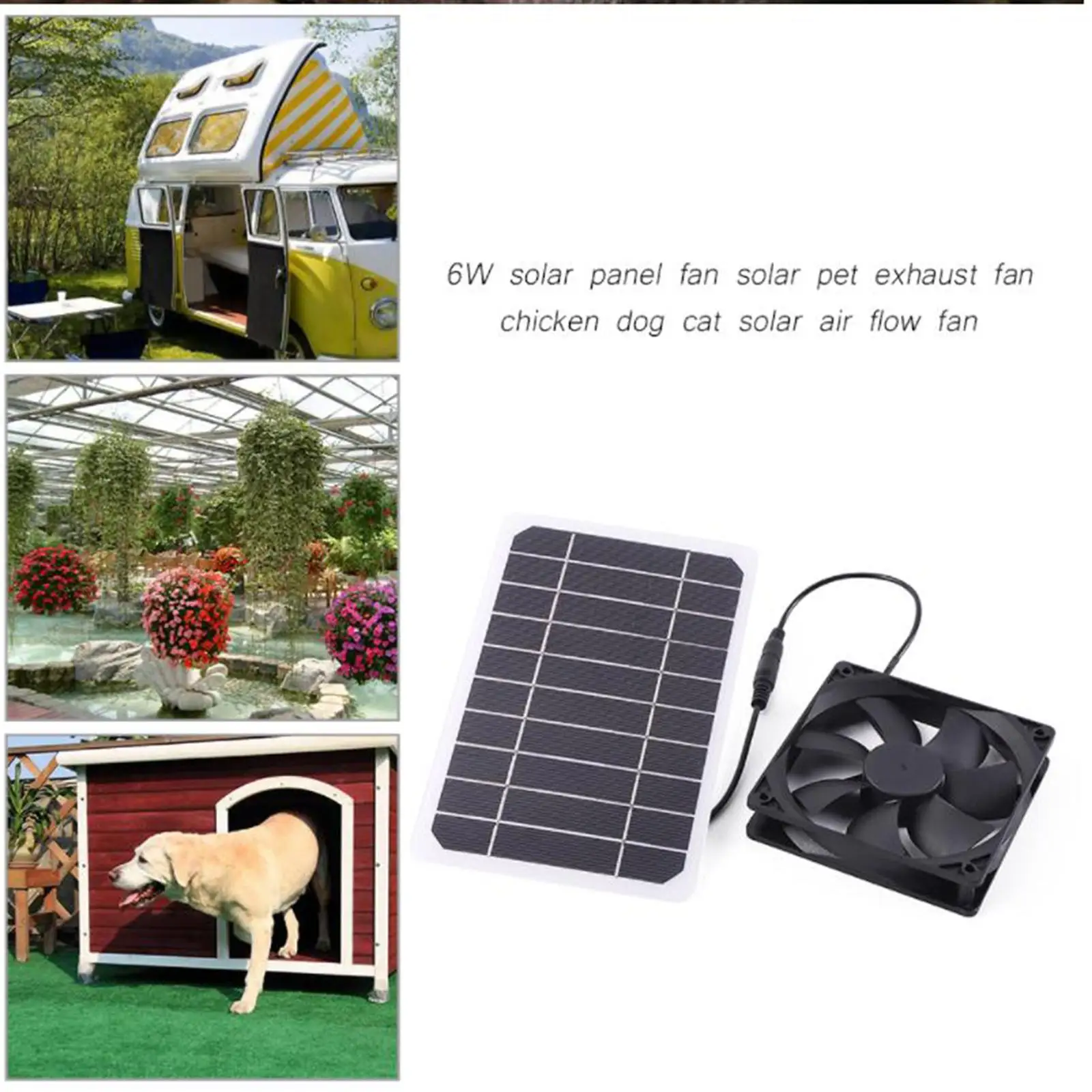 Outdoor Solar Powered Panel Fan Cooling Ventilation Solar Powered  Extractor for Chicken Coops Pet Houses Camping  Window