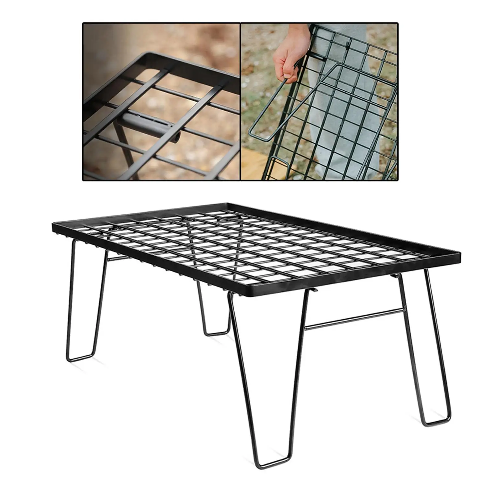 Outdoor Foldable Table Camping Table Campfire Grill for Travel Picnic Fishing Hiking