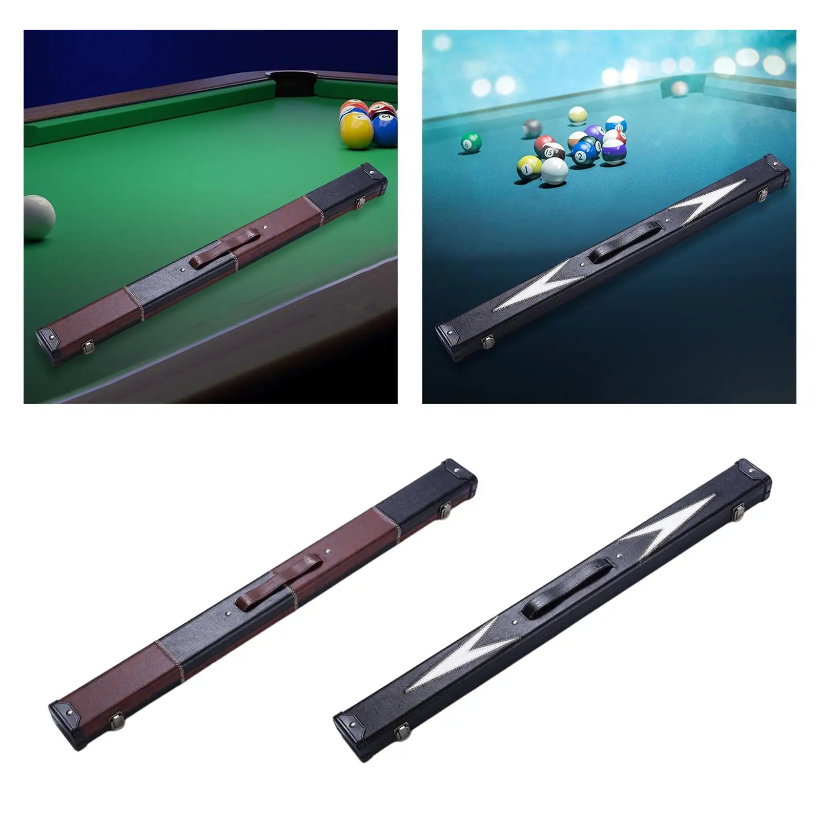 Portable Billiards Pool Case for 1/2 Snooker Holds Shaft Organizer