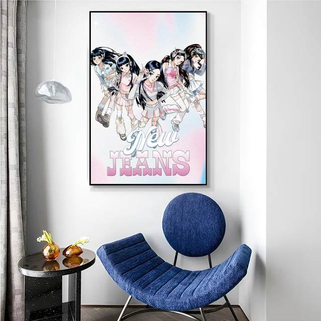 Kpop Girl Group Idol New-Jeans Poster Paper Print Home Living Room Bedroom  Entrance Bar Restaurant