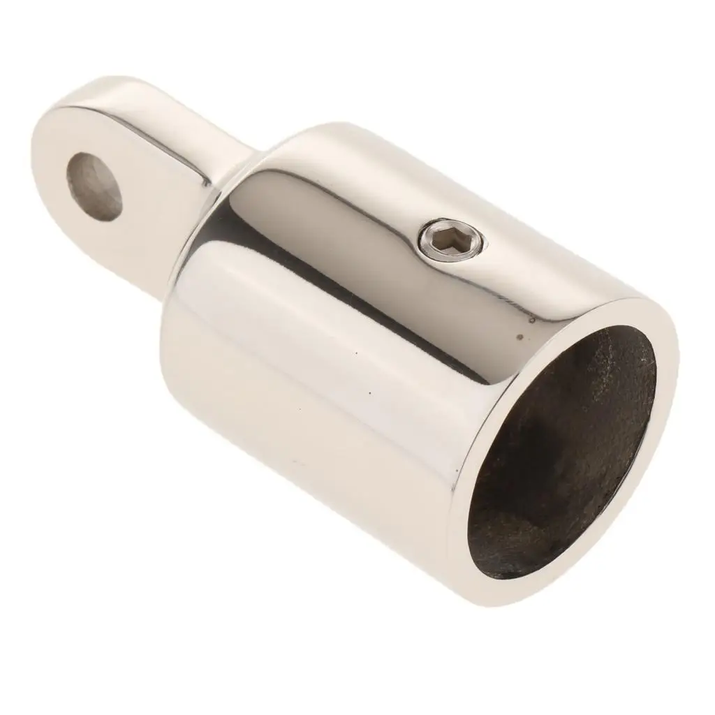 Marine Durable Stanchion Hand Rail Fitting & 7/8 inch Top  Tube External Eye End for Boat Silver