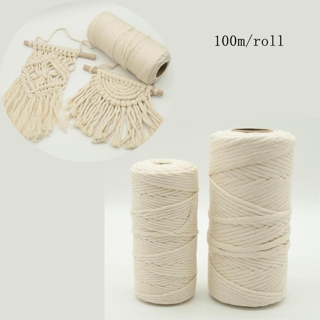  Natural Beige Cotton Twisted Cord Rope Artisan Macrame String DIY Crafts