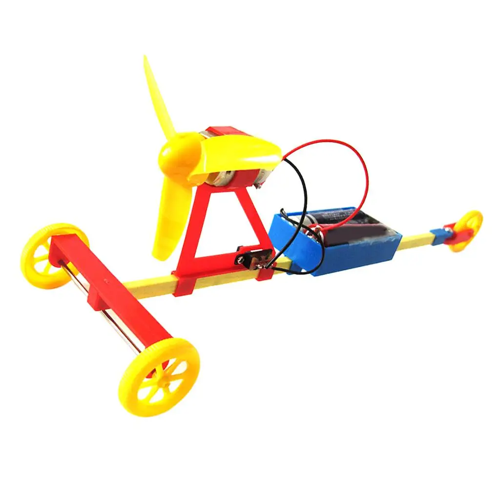 New Arrivals Unisex Kids Toy Electric Air Powered Racing Car DIY Assembly Toy Kit Science Educational Learning Aerodynamic Toy
