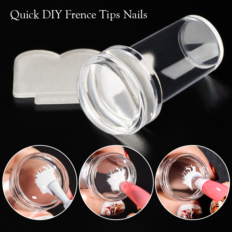 Description Picture 3 of itemNail Stamper Jelly Silicone Printing Nail Polish Stamping French Tip Nail Stamp Template with Scraper Manicure Stencil Tools