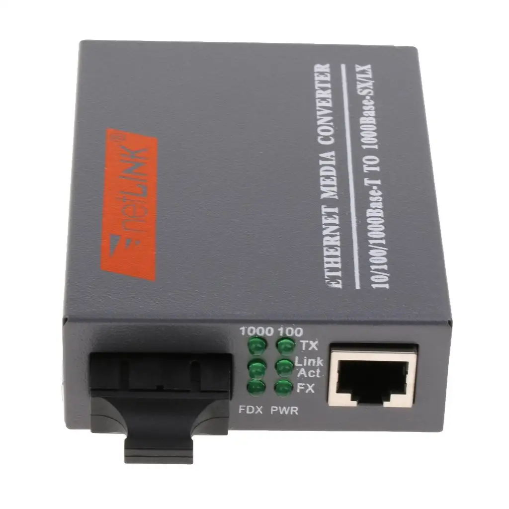 Gigabit Ethernet Media Converter Single Dual SC Fiber Optical External, Aluminium Alloy