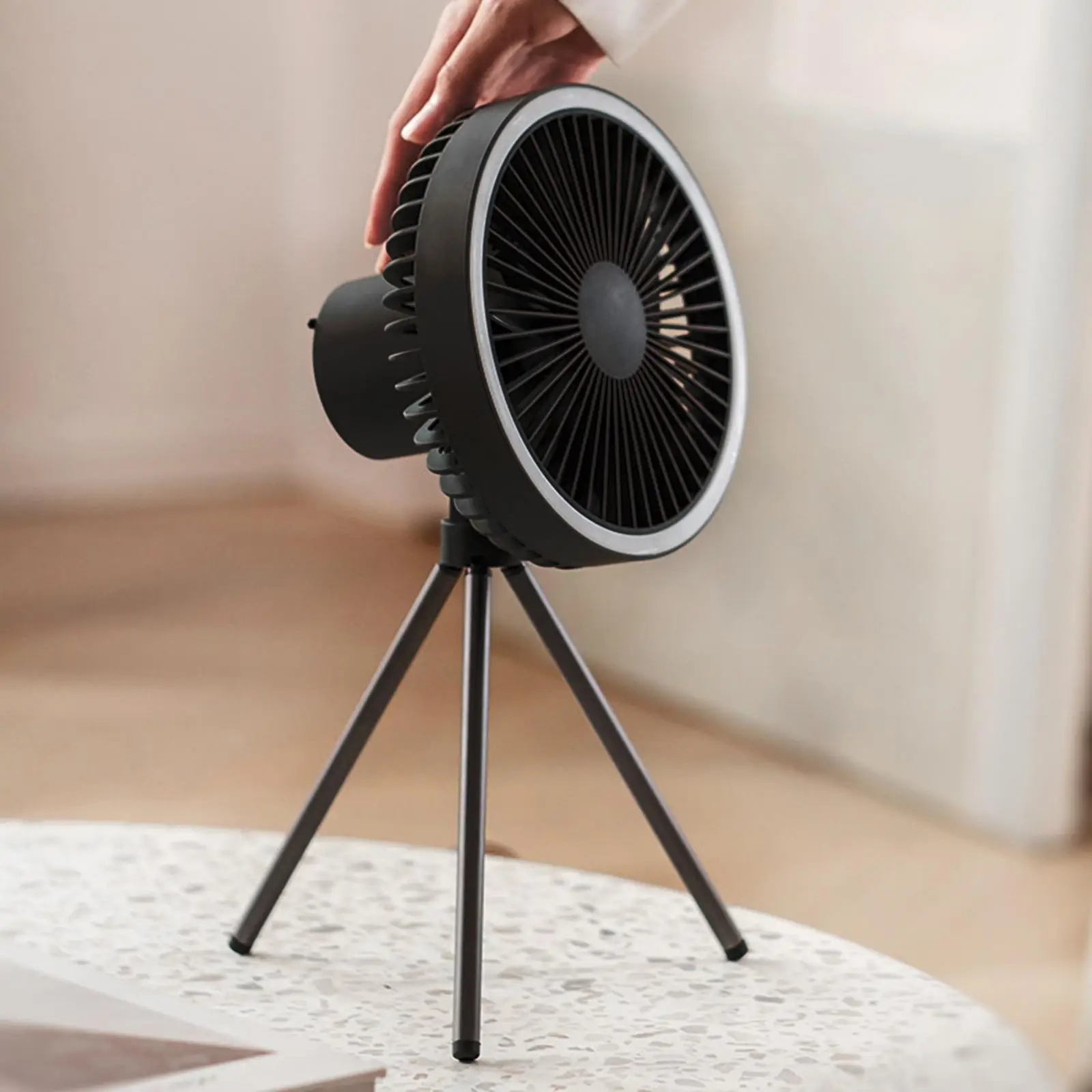 Air Circulator Fan Outdoor Camping Desk Fan with Tripod for Travel Tent Home