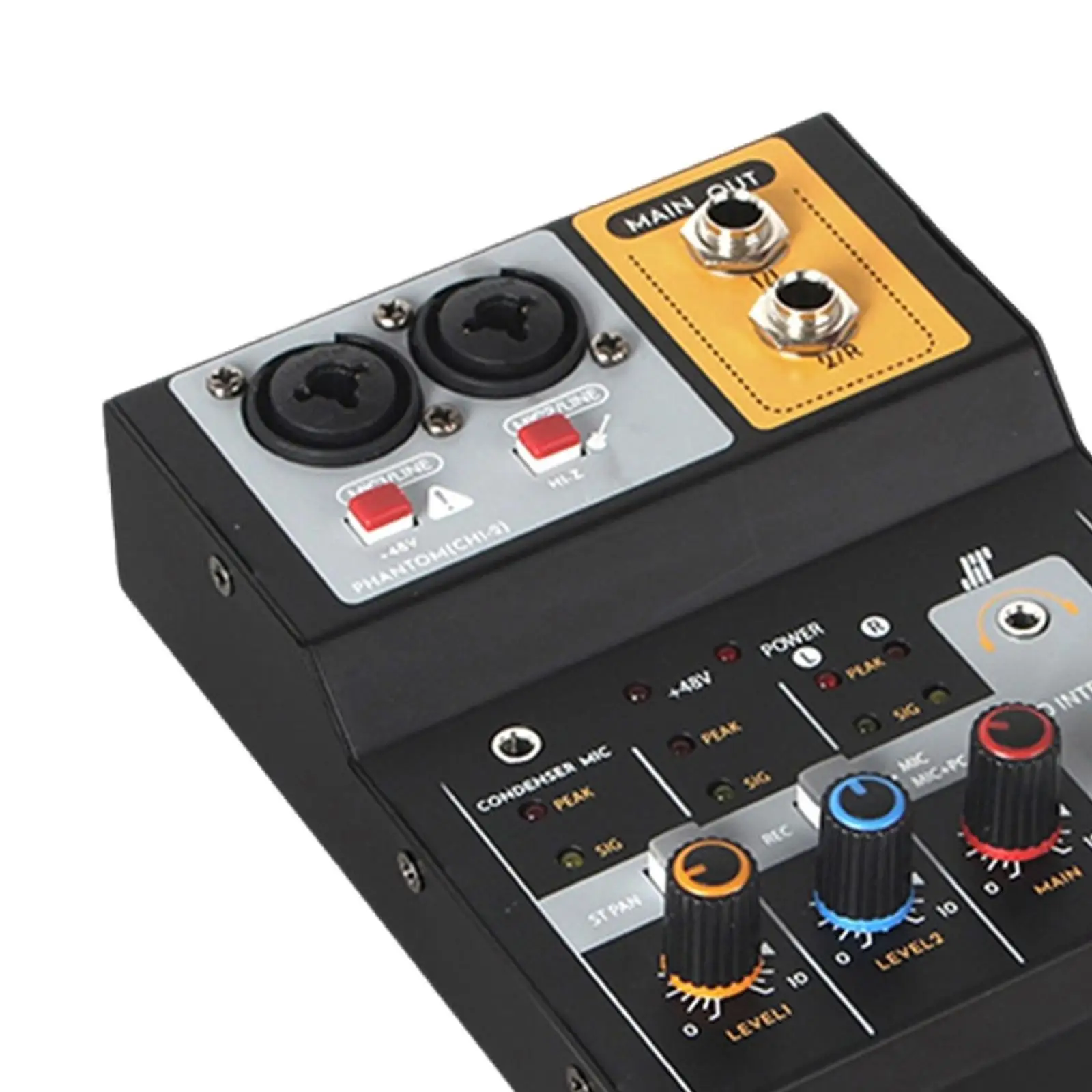 Audio Mixer 48V Audio Amplifier EU Adapter Audio Mixer Controller for Party Recording Live Broadcast Studio Show Podcasting KTV