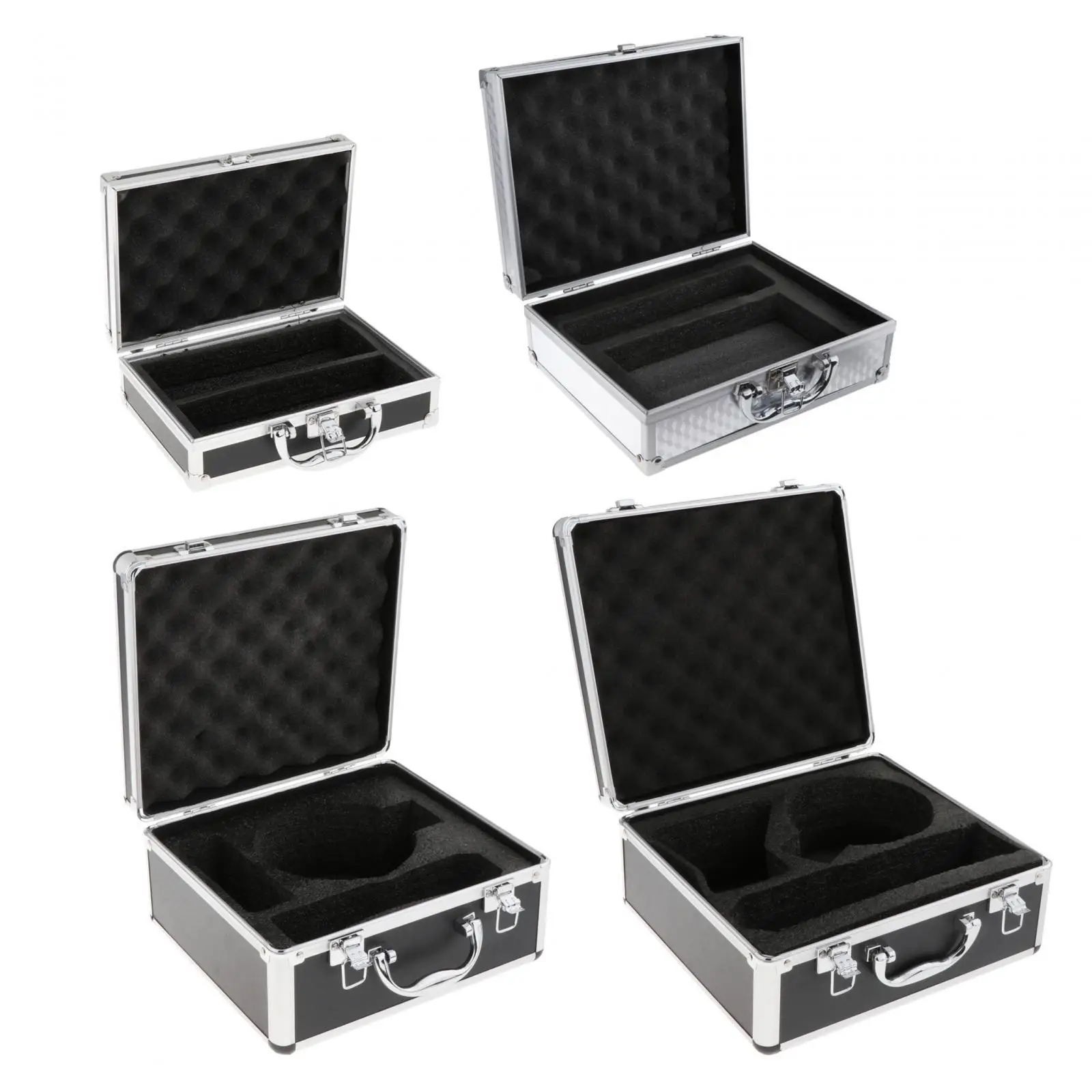 Mic Gear Storage Box Portable Aluminum Mic Suitcase Studio for Travel Outing Equipment Toolbox Hard Shell Carrying Case