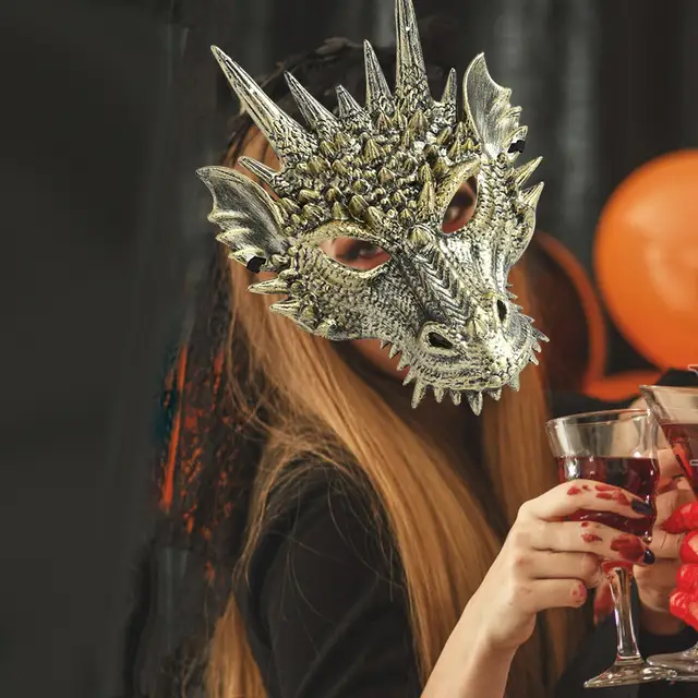 3D Dragon Mask Props Novelty Dragon Head Cover Animal Headdress 