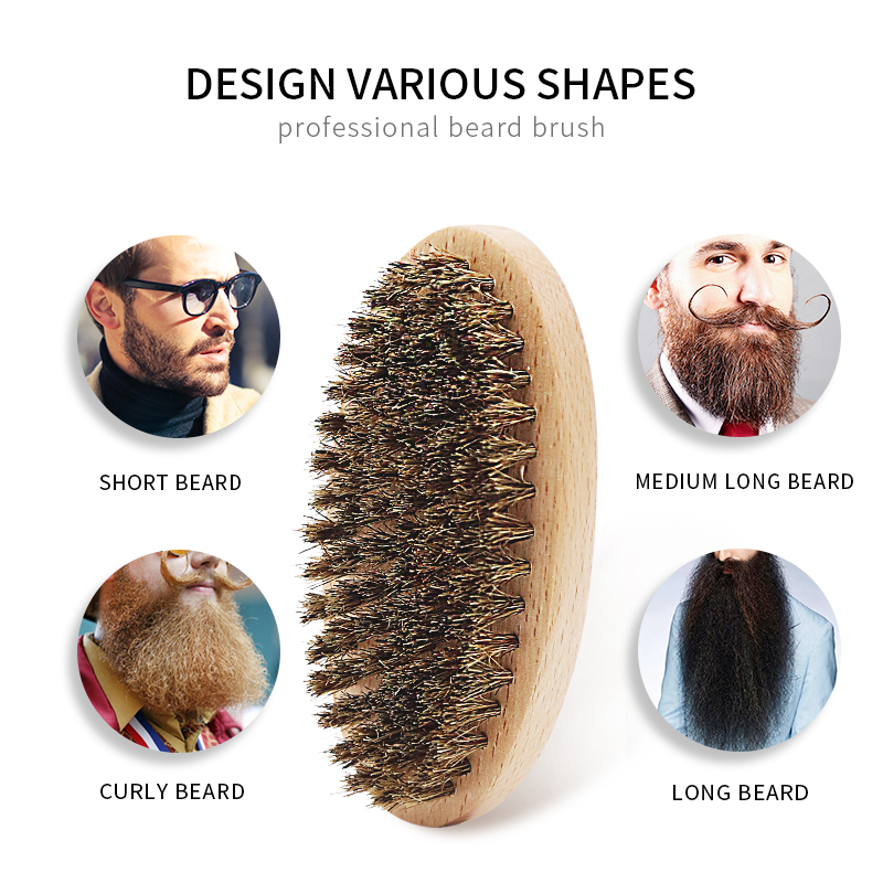 Best of Boar Bristle Beard Brush For Men Beard Grooming Kit With Scissor Wooden Mustache Comb Beard Growth Beard Kit Barba Accesorios Reviews & Tips - Image 4