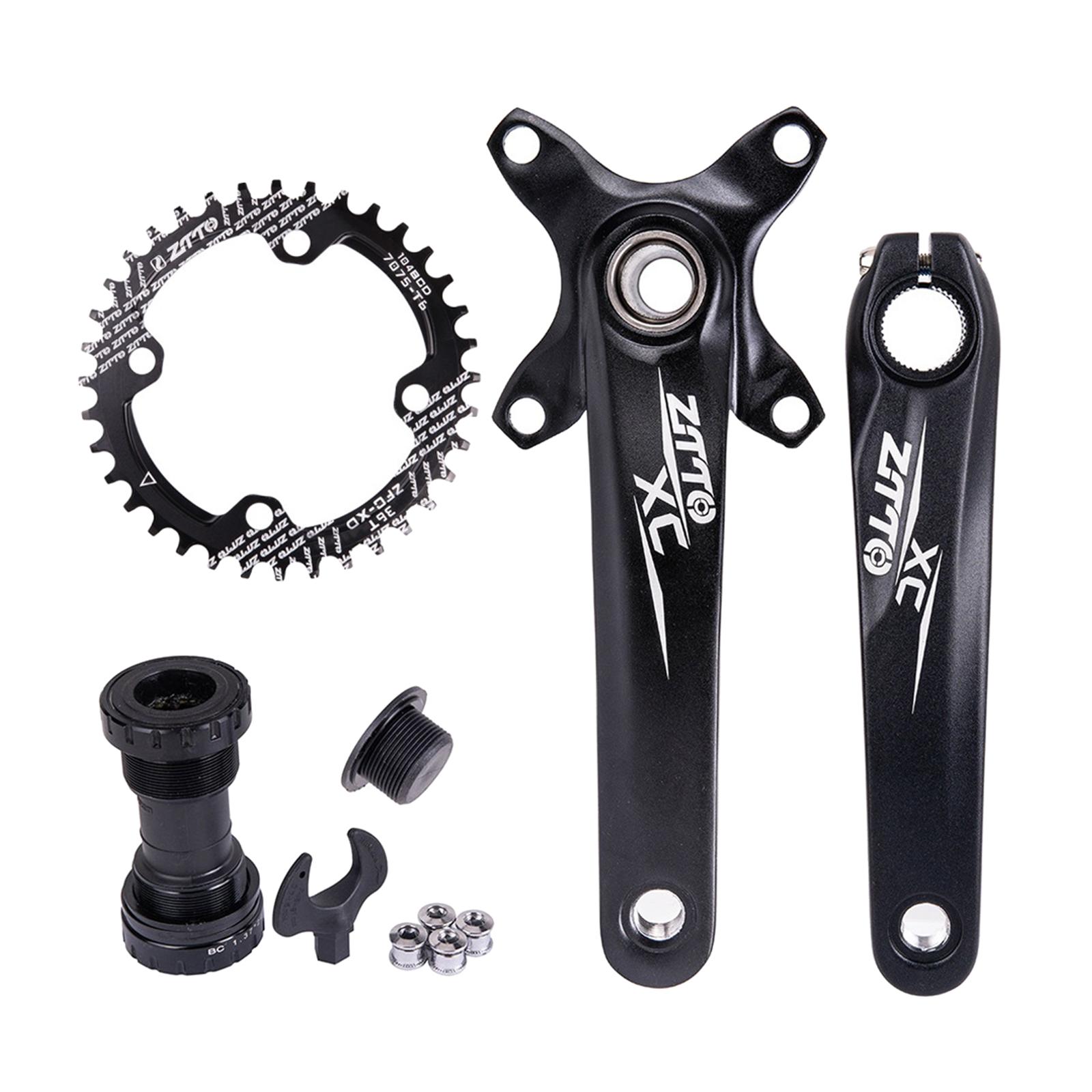 Bike Crank Arm Set Crankset 170mm 104 BCD Bottom Bracket Kit MTB Road Bicyle