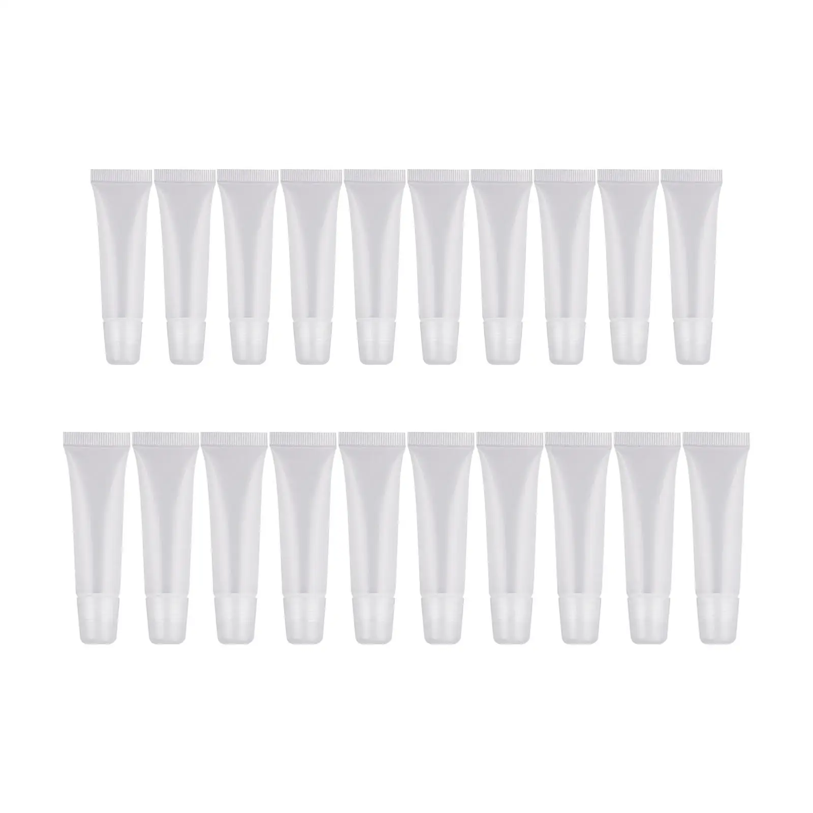 10x Lip Gloss Tubes with Caps Portable Dispenser for Travel Toiletries