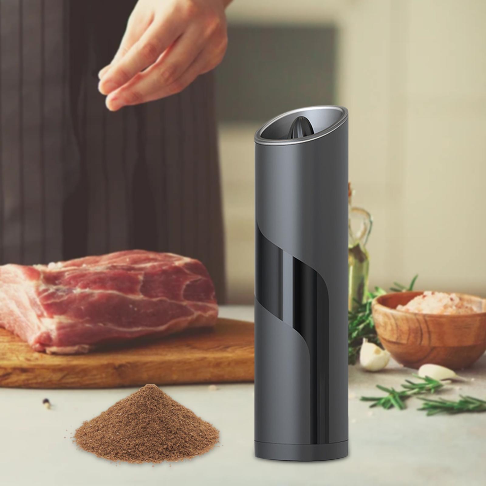Battery Operated Salt Pepper Grinder Refillable Ceramic Grinding Adjustable Coarseness with LED Light Automatic Kitchen Gadgets