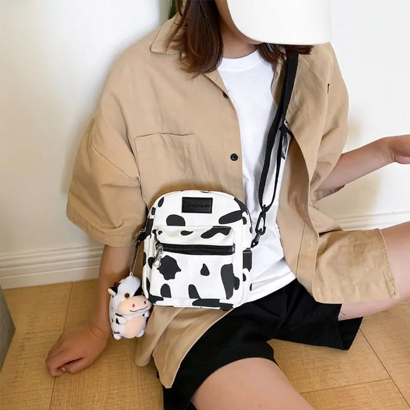 Women Girl Cow Print Shoulder Crossbody Bag - GoMaxStyles