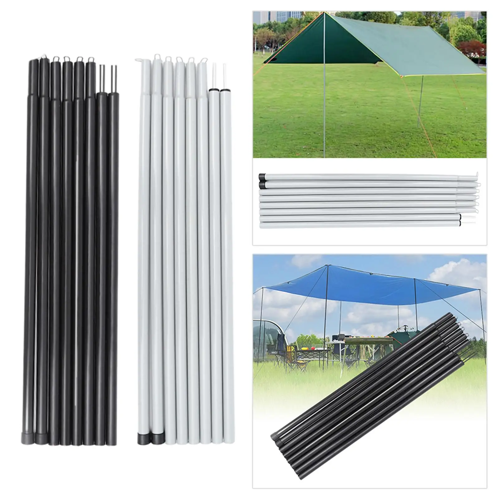 Tent Poles Extendable Tarp Support Rod for Tarp Awning Canopy Beach Shelter