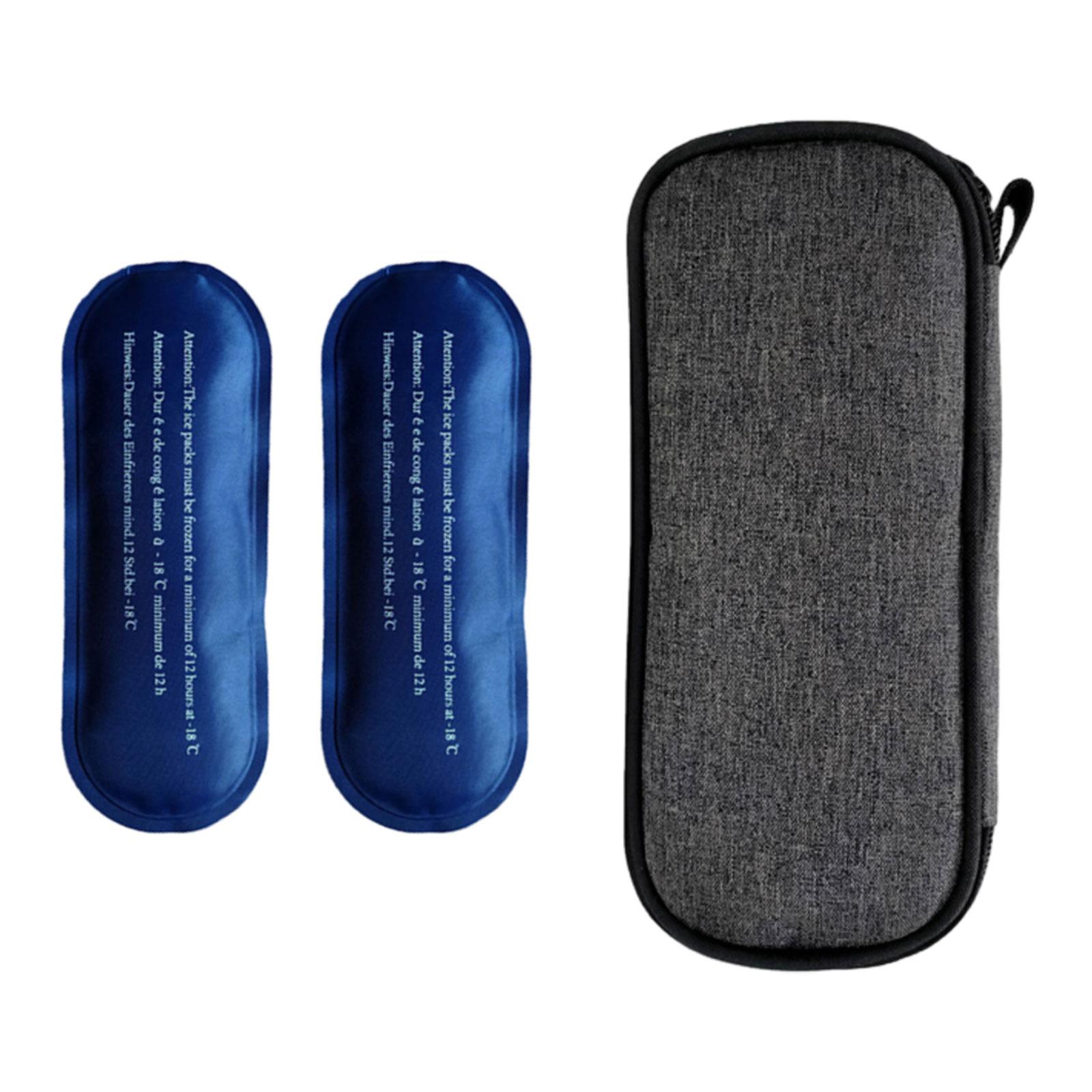 Medical Cooler Bag with 2 Small Ice Pack W/ Handle Outdoor Keep Cool Cooler Pocket Cooling Pouch Mini Isolated Pack Carrying Bag