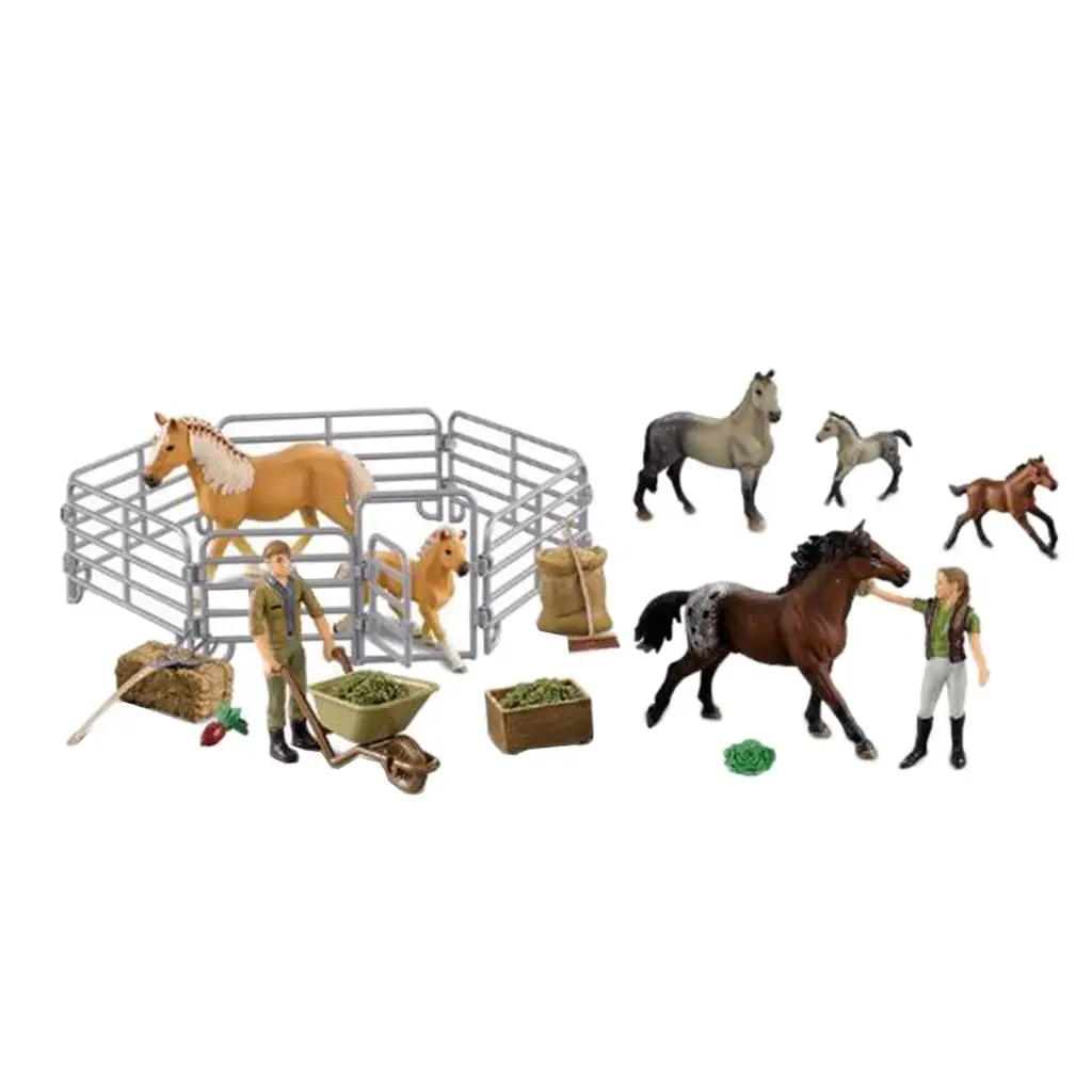 Early Education Kids Toys Animal Figures Toys Happy Models with Fence