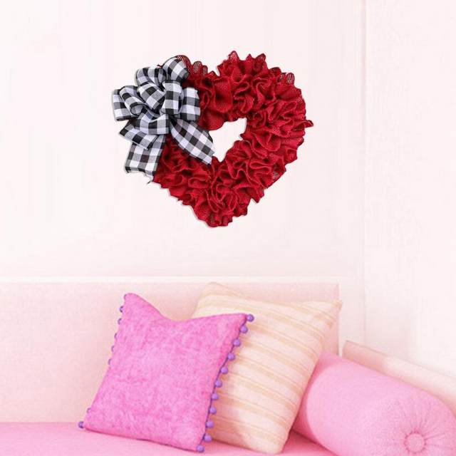 San valentino a forma di cuore ghirlanda porta pendenti pendenti rosa  simulazione rosa ghirlanda proposta di matrimonio decorazione della festa  per la casa - AliExpress