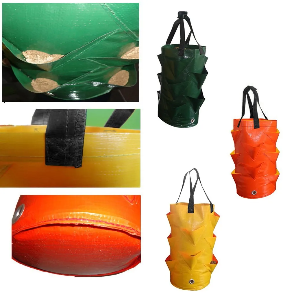 Strawberry Planting Bag Creative Multi-mouth Container Bag Grow Planter Pouch Root Plant Growing Pot Side Home Garden Tool