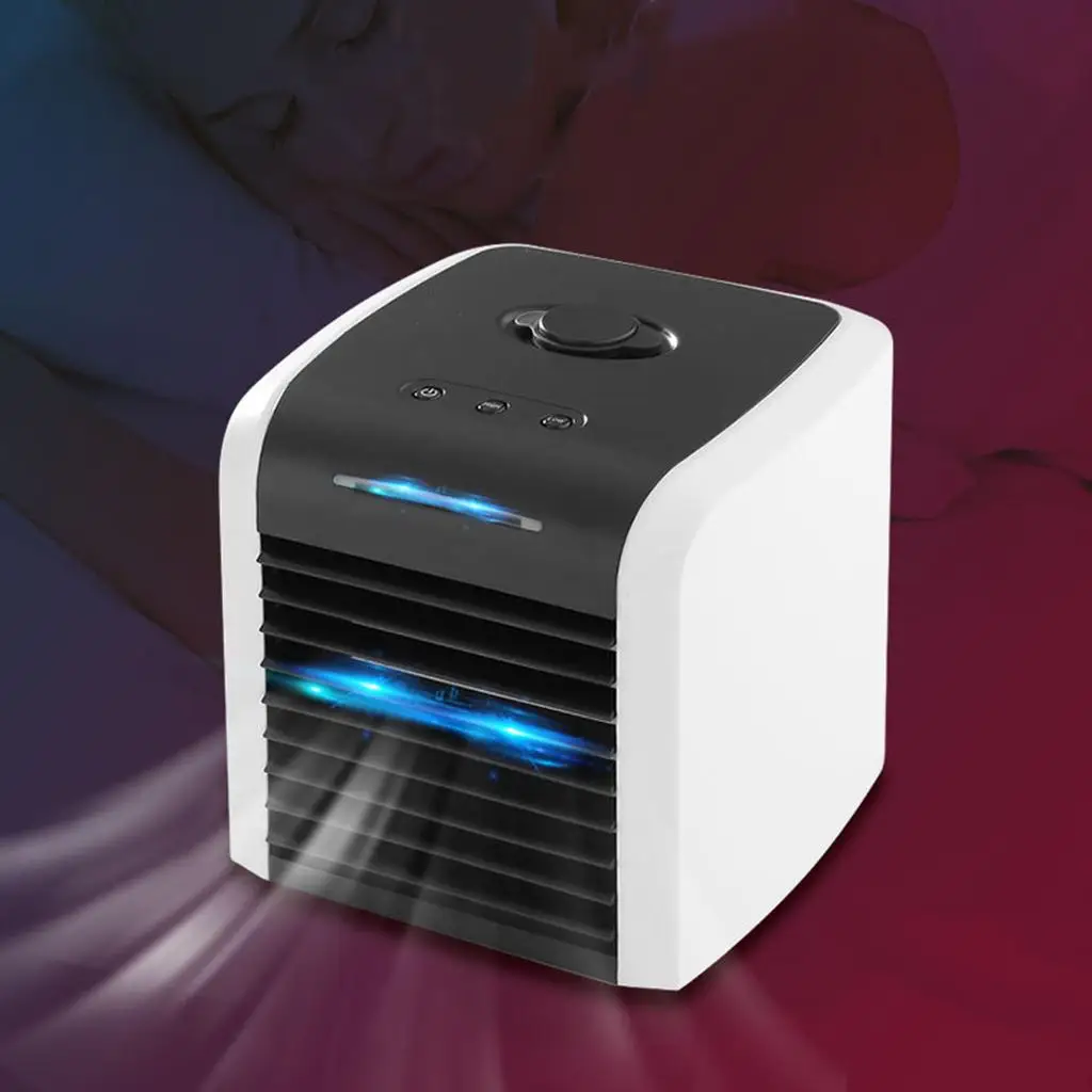 Personal Air Cooler,  Conditioner Portable Evaporative Cooling USB Fan with  LED Light, Humidifier with 3 Speeds 