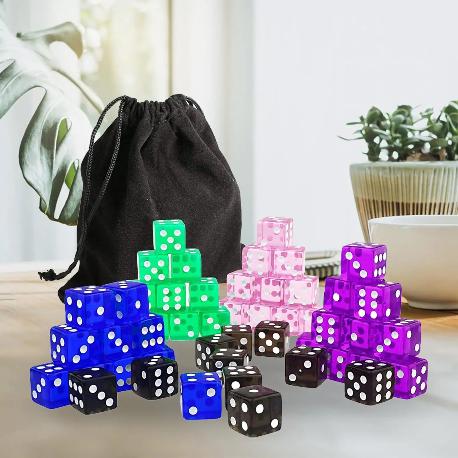 50x 6 Sided Dices Set Entertainment Toy Game Dices for Role Playing Game
