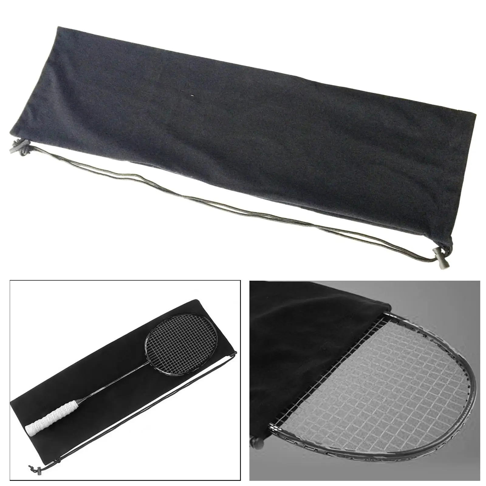 Racquet Tennis Bag Protective Case Drawstring Storage Bag Pouch for Outdoor