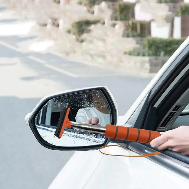 Car Rearview Mirror Wiper Universal Retractable Vehicle Glass Cleaner Tool  - AliExpress