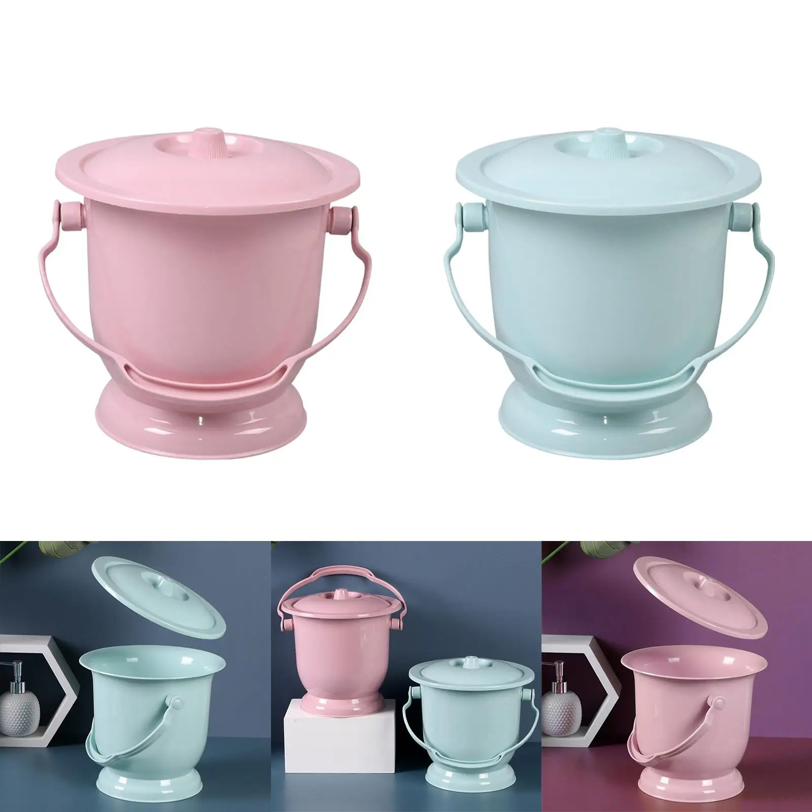 Handheld Spittoon with Lid  Generic Practical Urinal Bottle Night Pot Chamber Pot for Household Child Elder Bedroom Home Use