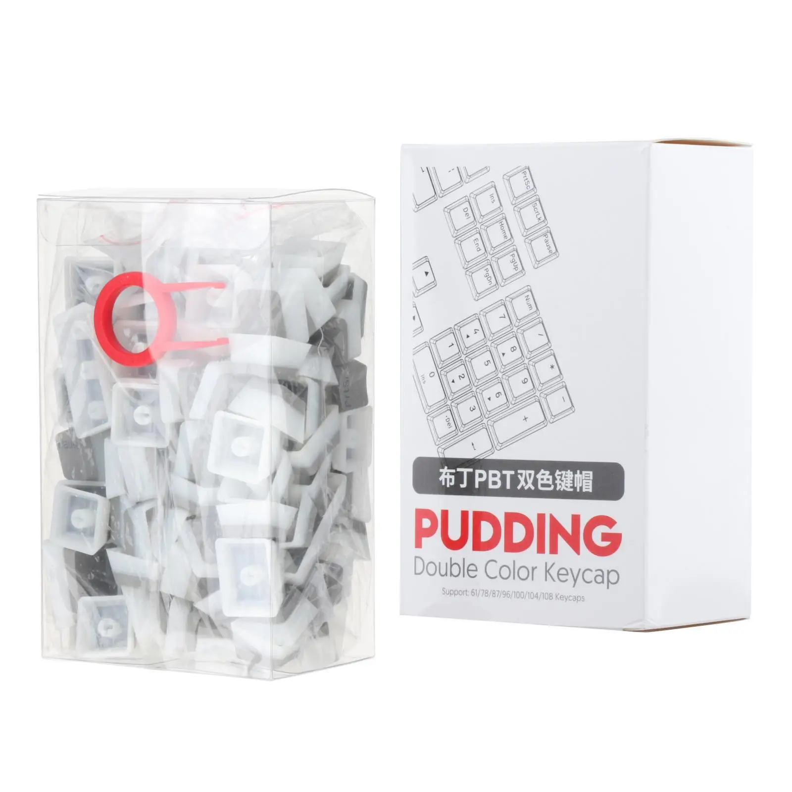 PBT Pudding Keycaps Translucent 108 Keys Keycap Set for Most Mechanical Keyboard PC Gaming