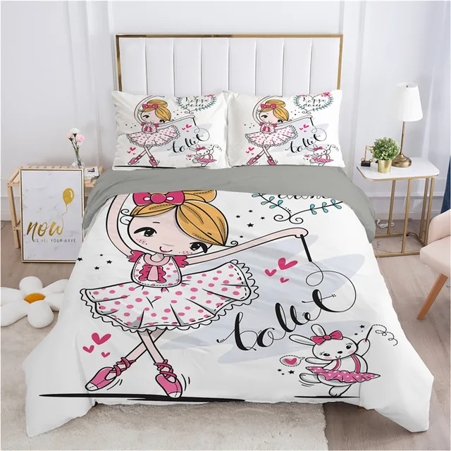 Cartoon Cute Ballet Girl Ballerina Set biancheria da letto piumino,  copripiumino Set copripiumino federa, Set biancheria da letto Queen Size  bambini - AliExpress