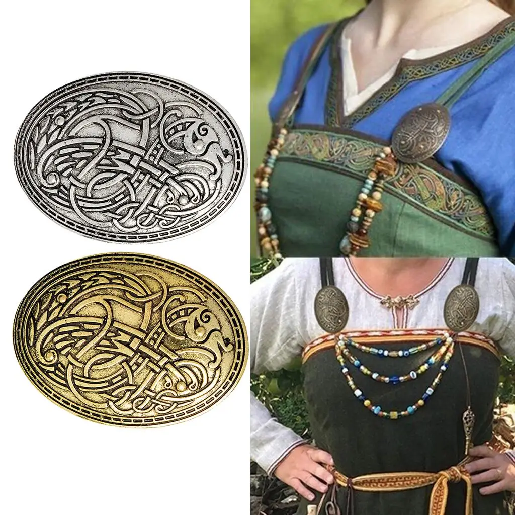 Viking Shield Brooches, Wolf Totem Clothes Fasteners - Cloak, Shawl, Scarf Pin, Celtic Norse Lapel Pin Vintage Jewelry