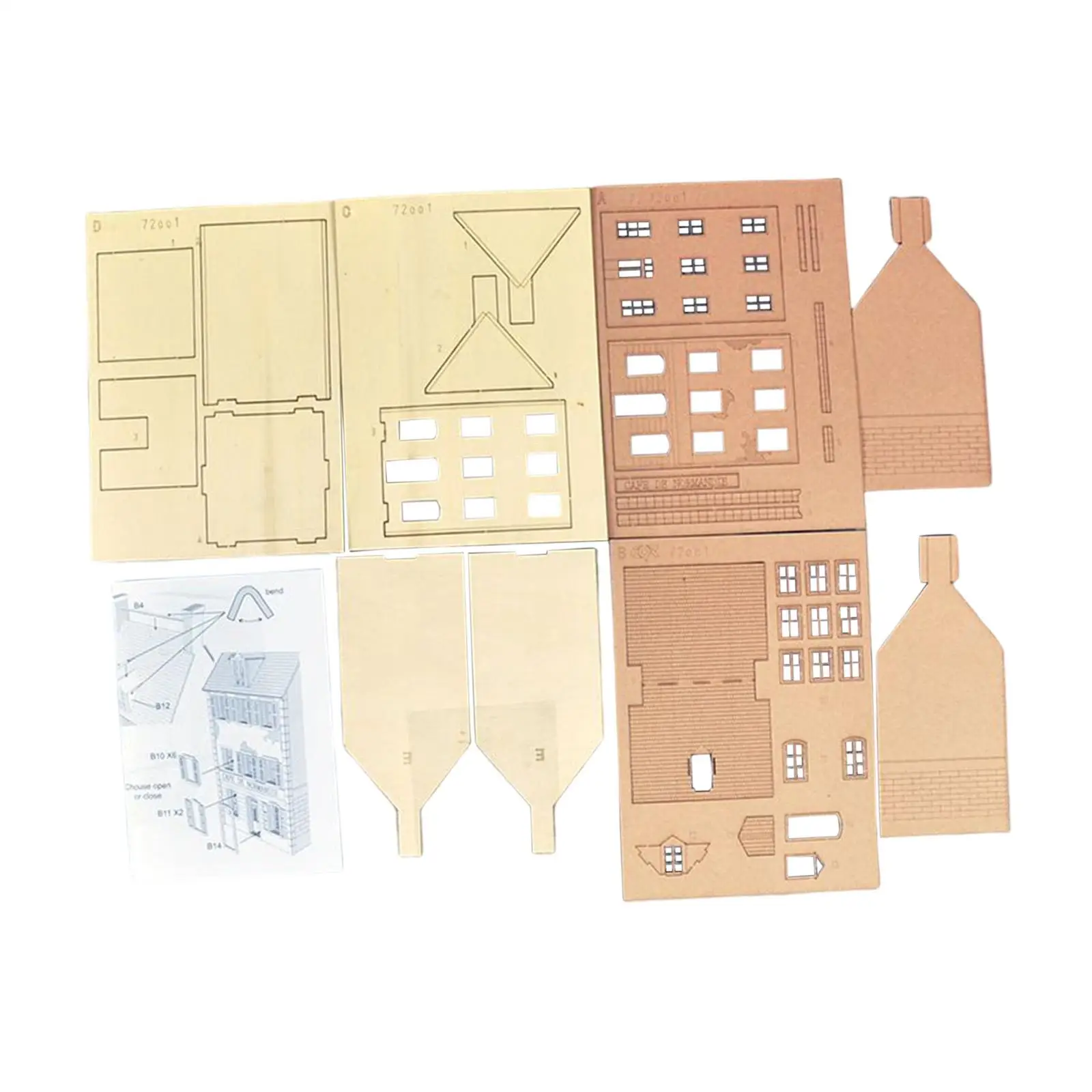 Miniature Model House kits Scene for HO Scale Model Home Decor Scenery Layout