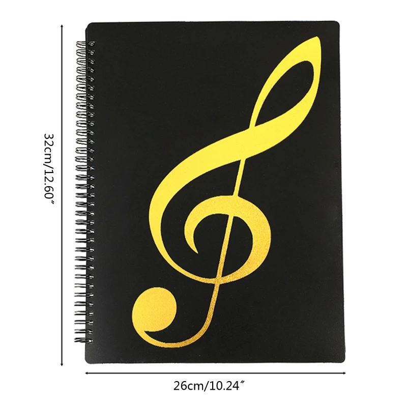 Orange Sheet Music Folder Writable Sheet Folder for Musicians 40 Pages Band Folder Spiral-Bound A4 Size 20 Sleeves 