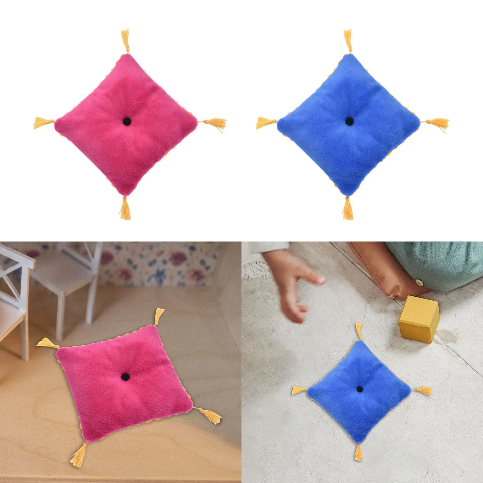 1:6 Scale Dollhouse Pillow Scenery Decor Photo Props Pretend Play Micro Landscape Ornament for Children Boys Girls Kids Gifts