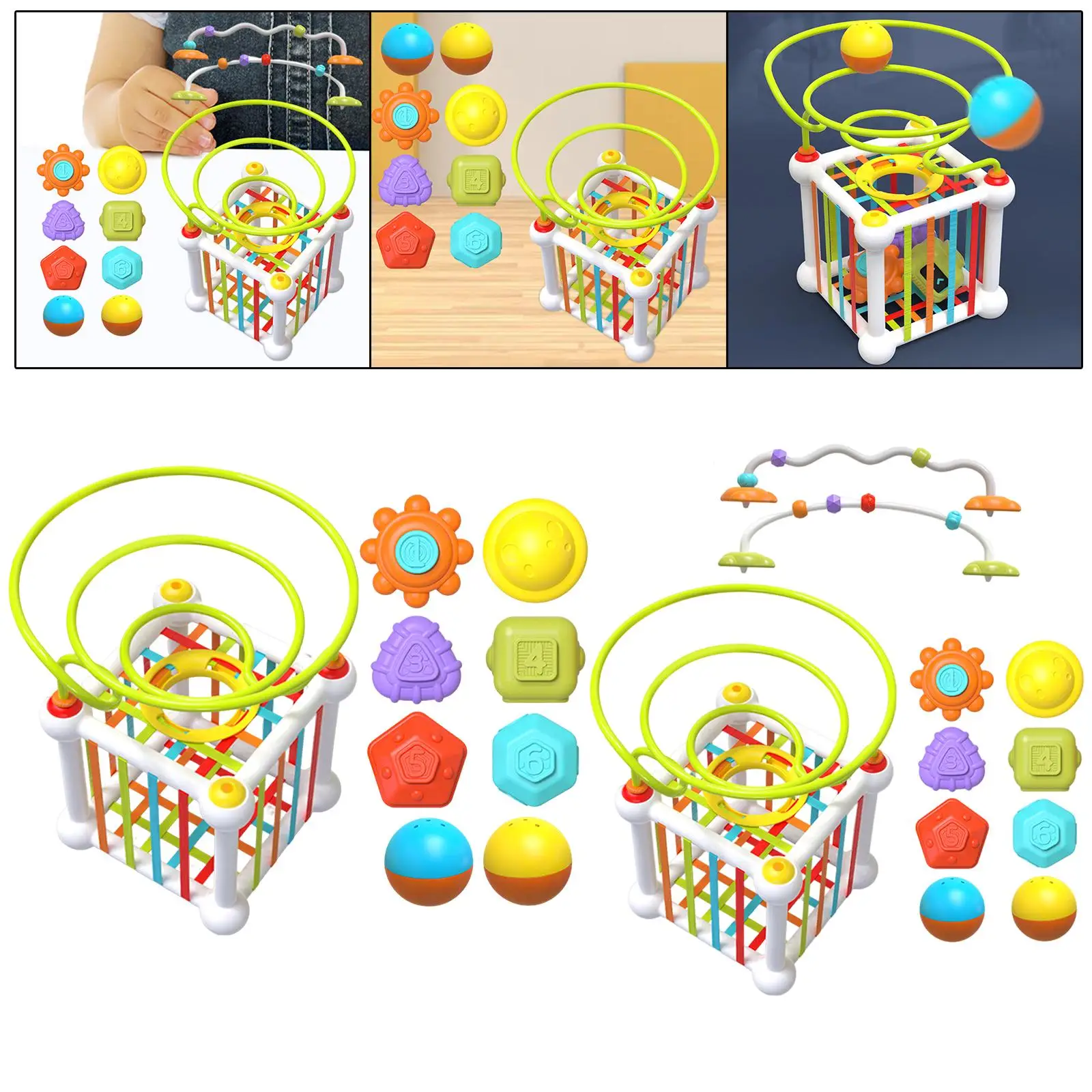 Sensory Cube Shape Blocks Shape Number Recognition Early Developmental Textured Balls Sorting Games for Game Creativity Birthday