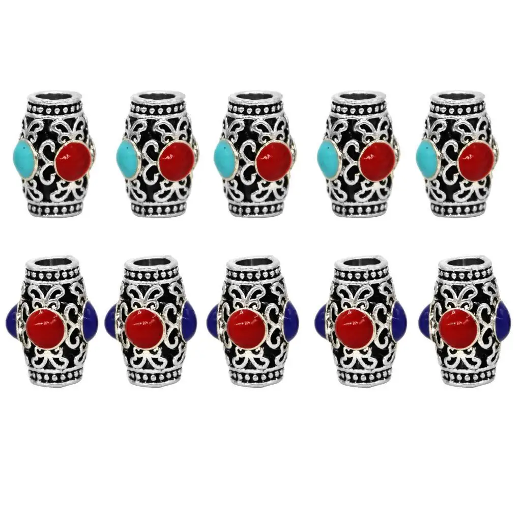 10 Pack  Alloy Dread Locks Beads, Hair Braiding Spacer Loose Beads DIY Jewelry, Fashion  Style