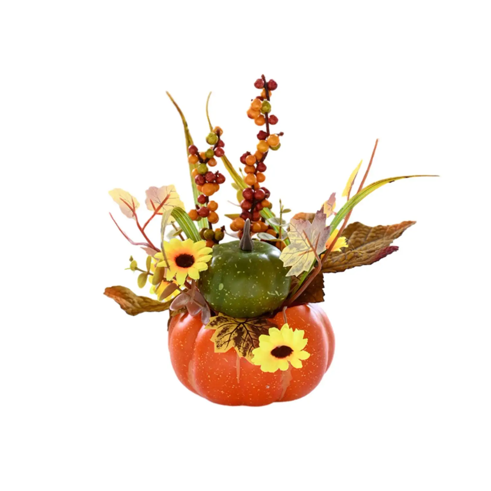 Artificial Pumpkin Flower Artificial Floral Arrangement Party Decor Centerpieces for DIY Crafts Halloween Porch Desk Ornaments